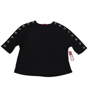 Black Grommet Detail Women's Top